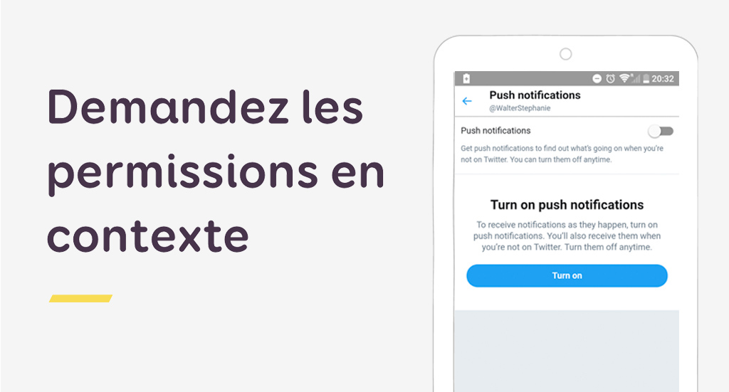 Demandez les permissions en contexte