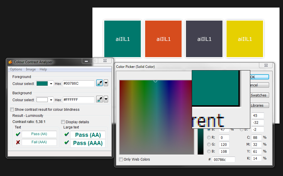 contrast analyser