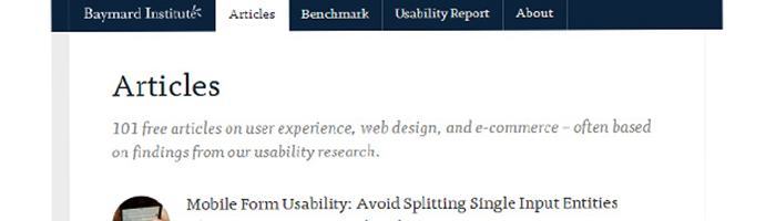 Baymardcom : des articles dédiés à l'ergonomie, expérience utilisateur et au e-commerce