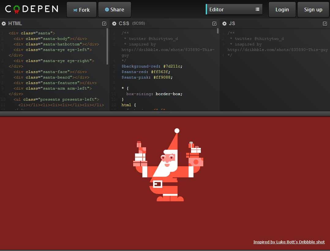 codepen santa