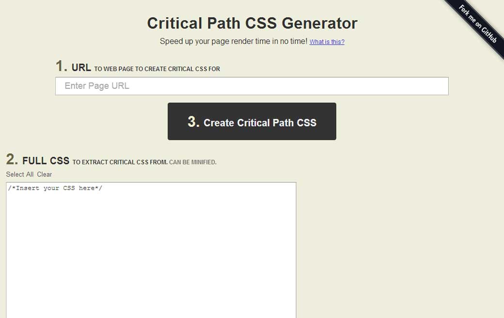 Critical Path CSS Generator