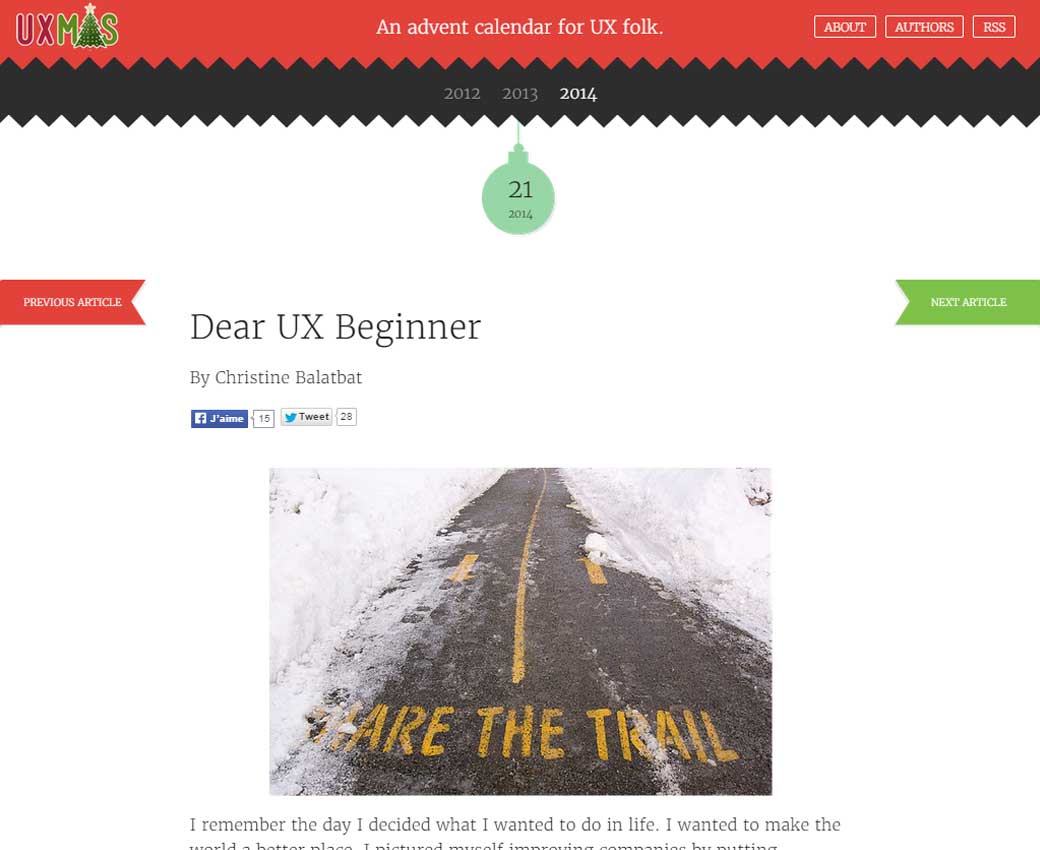 Dear UX Beginner 