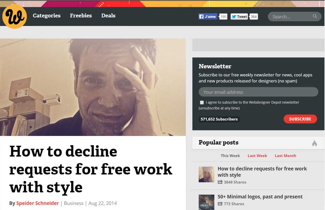 How to decline requests for free work with style