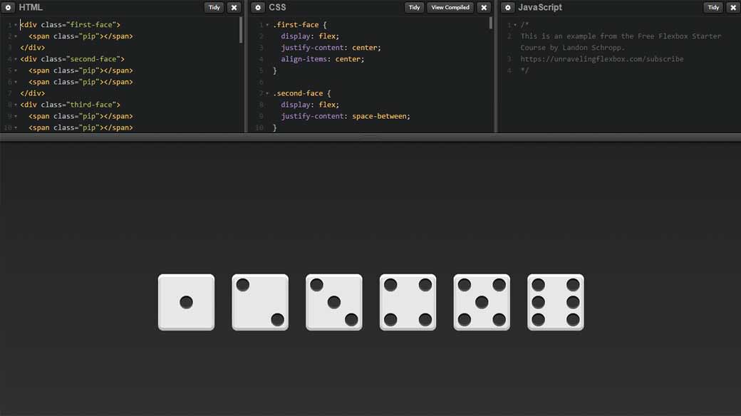 flexbox dices