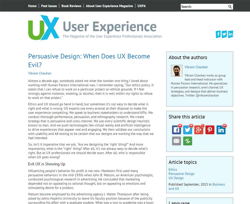 Persuasive Design: When Does UX Become Evil?