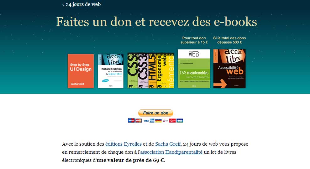 Faites un don et recevez des e-books