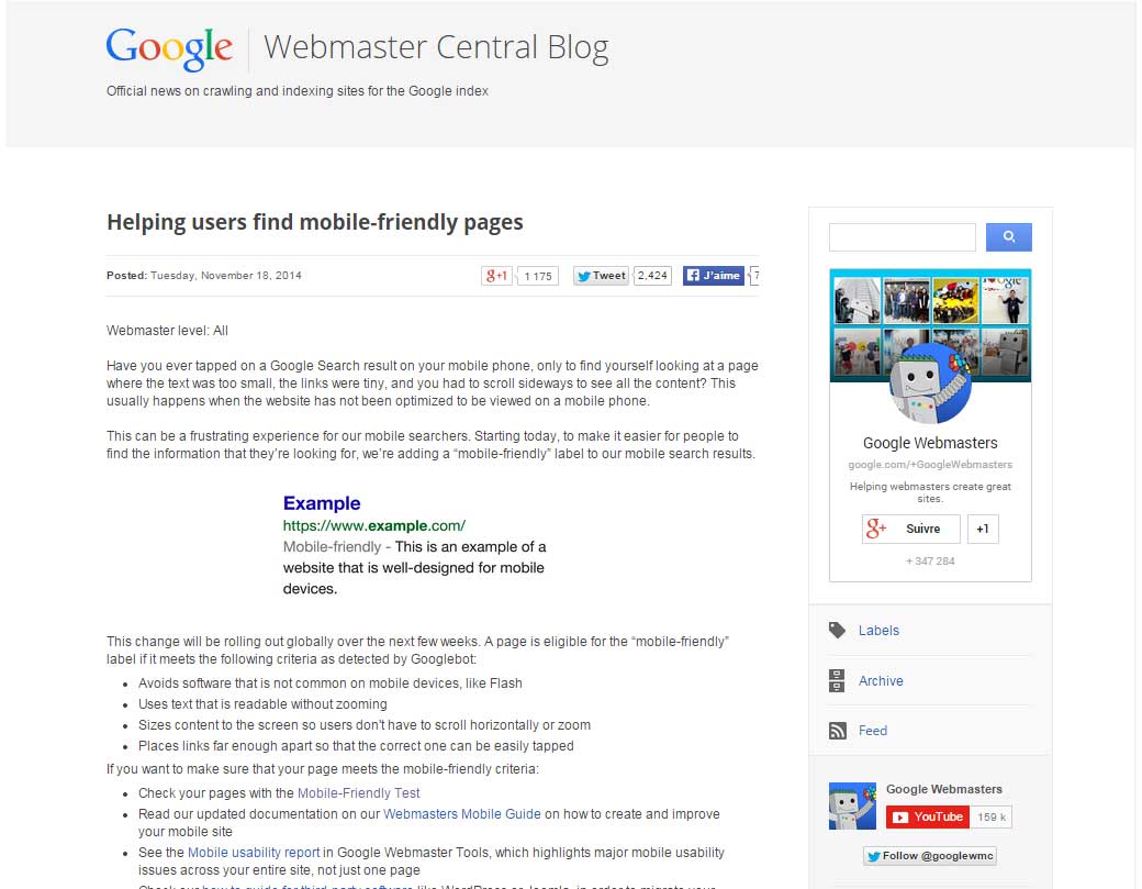 Google adds mobile friendly label to search results