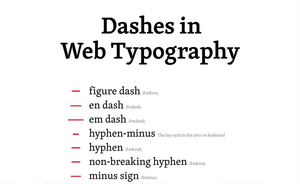 Dashes in Web Typography