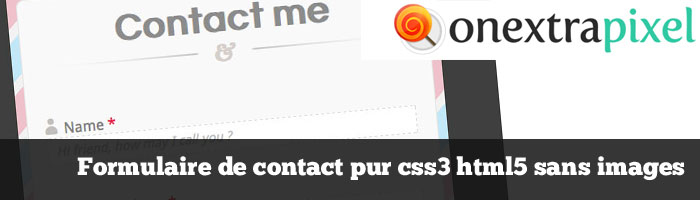 Formulaire de contact pur css3 html5 sans images