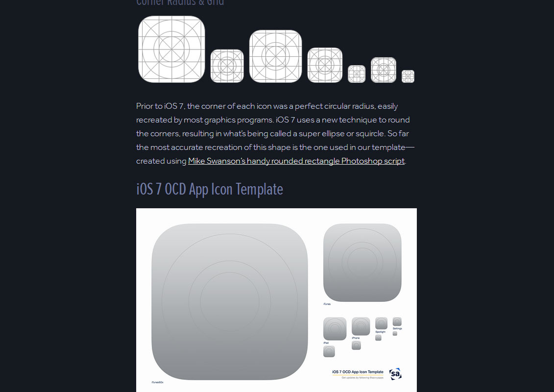 un template pour créer les icônes d’iOS7 sur Photoshop