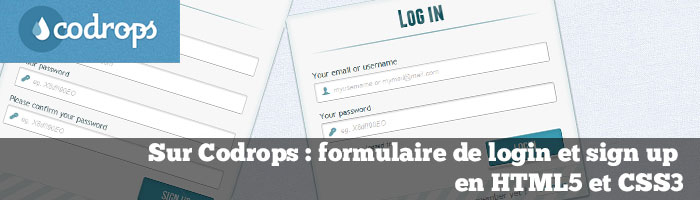 Sur Codrops : formulaire de login et sign up  en HTML5 et CSS3