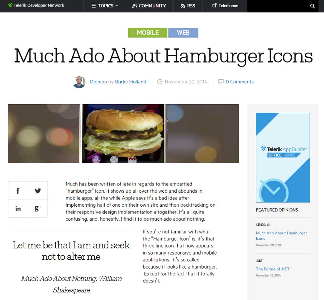 Much Ado About Hamburger Icons