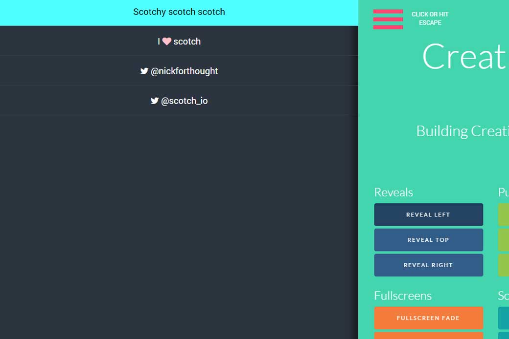 Creative Full Screen CSS3 Menu