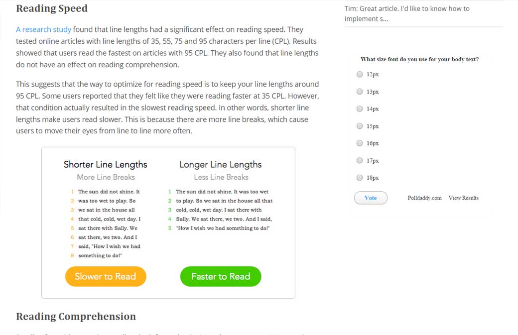 How Margins and Line Lengths Affect User Reading