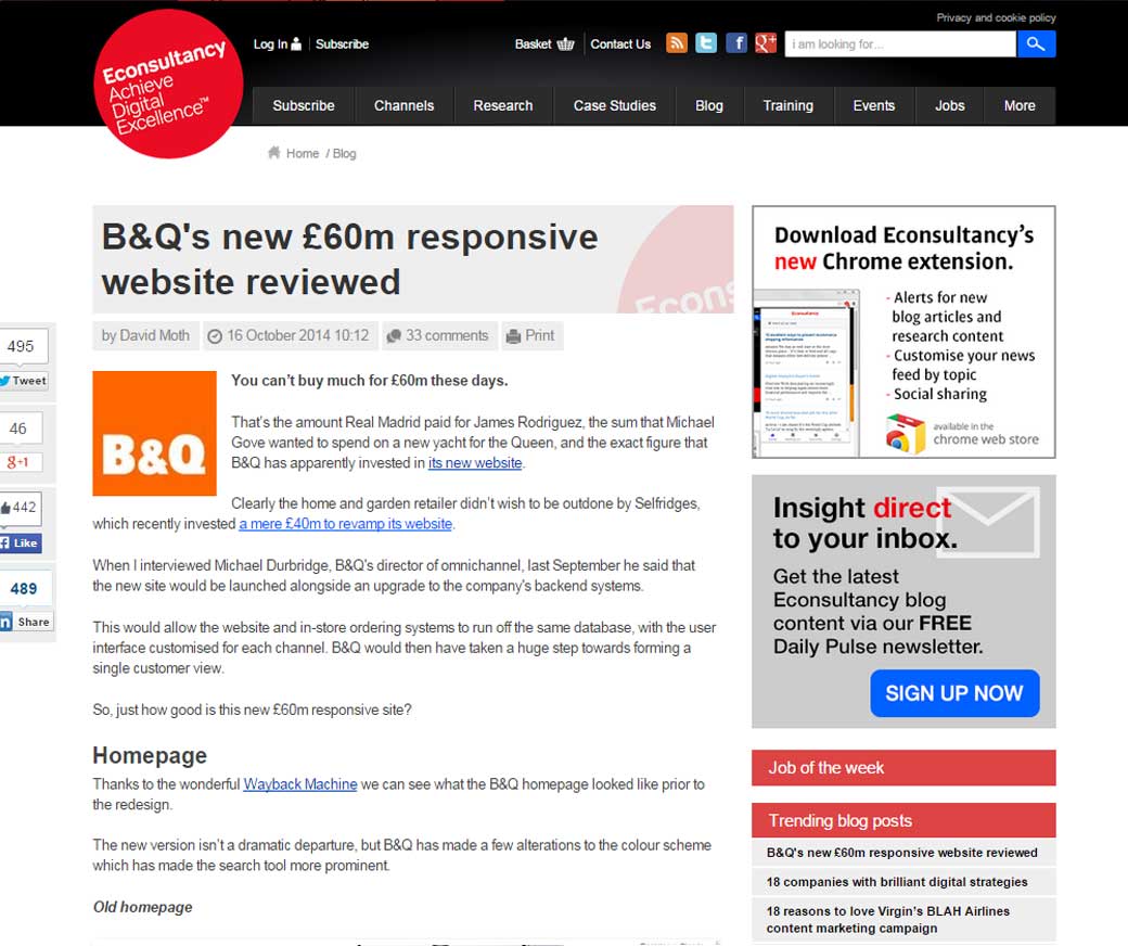 A quoi ressemble un redesign responsive à  £60m ?