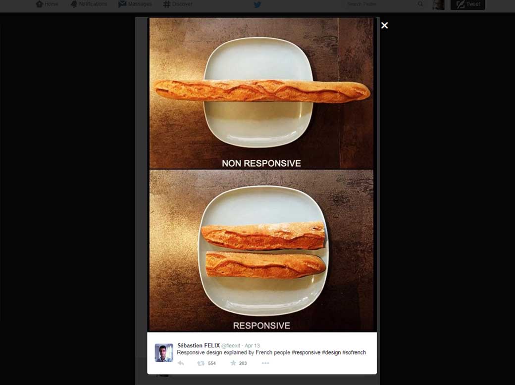 Le responsive expliqué aux français avec une baguette