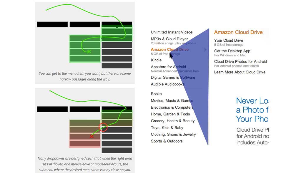 Dropdown Menus with More Forgiving Mouse Movement Paths