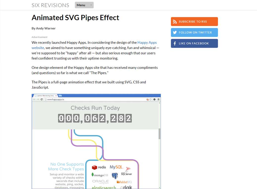 Animated SVG Pipes Effect