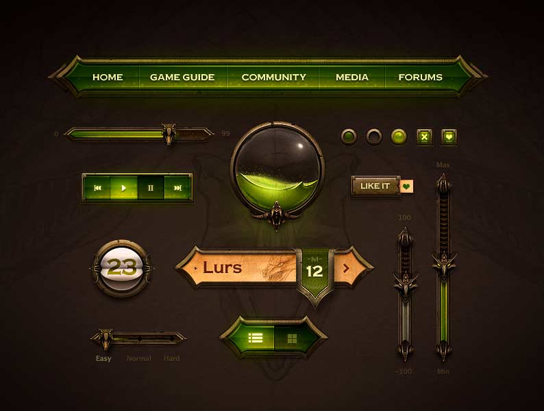 UI kit d'inspiration de heroic fantaisy