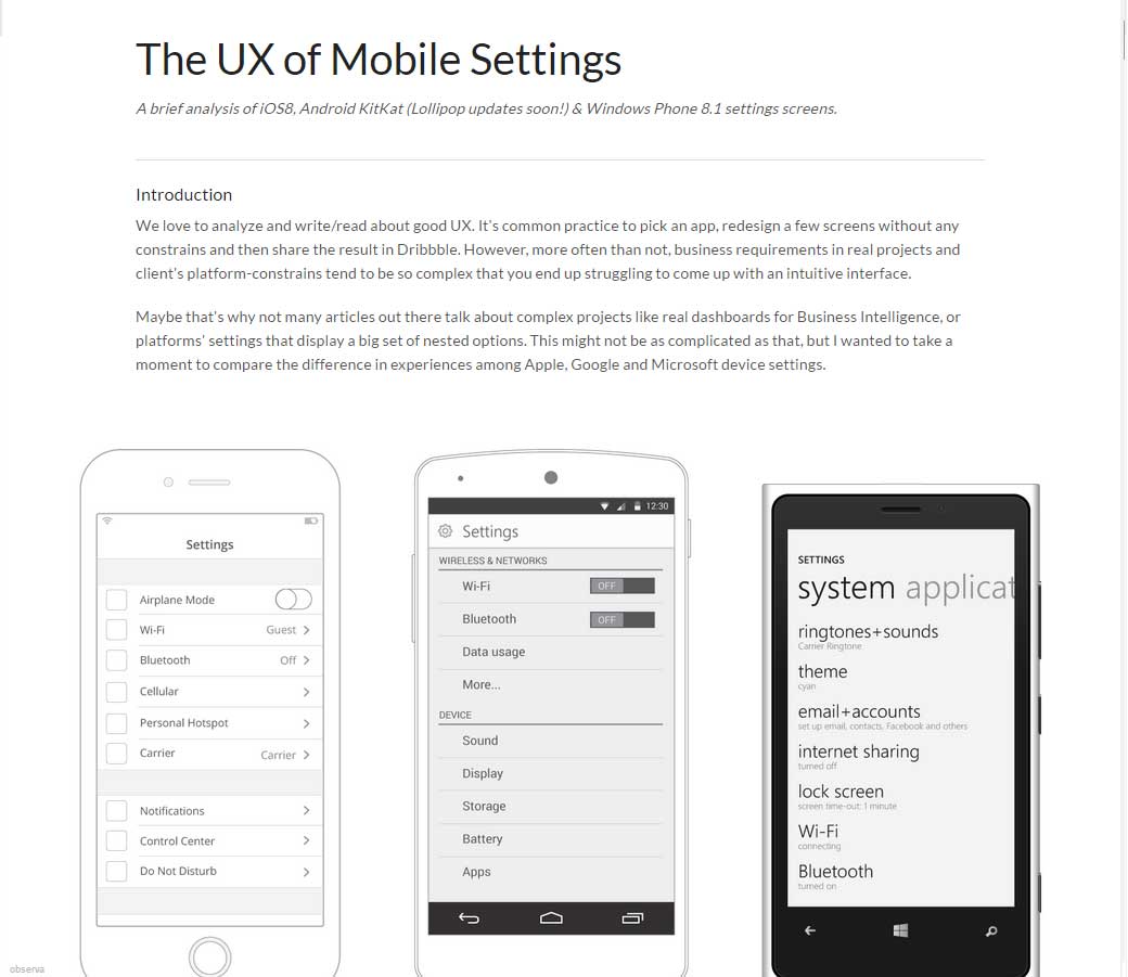 The UX of Mobile Settings