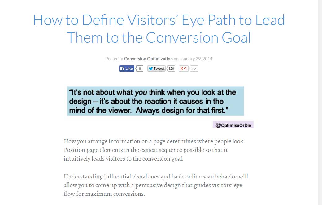 How to Define Visitors’ Eye Path to Lead Them to the Conversion Goal 